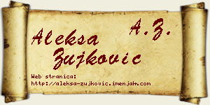 Aleksa Žujković vizit kartica